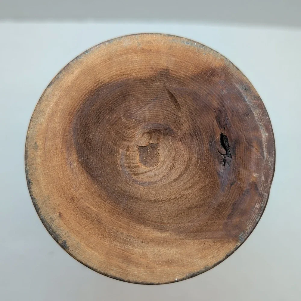 Carved‎ Wood Vase Folk Art Floral Designs 9